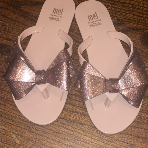mini melissa bow flip flops